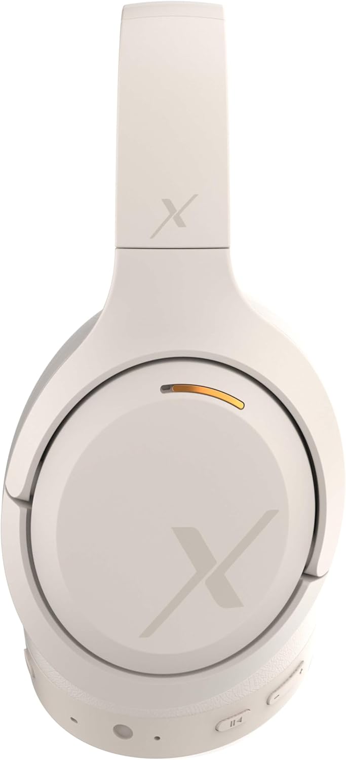 Riwbox Hybrid Active Noise Cancelling Headphones, Wireless Bluetooth Headset Over Ear, 60H Playtime, High-Fidelity, Foldable, Comfort&Immersion for Work, Commuting (White)
