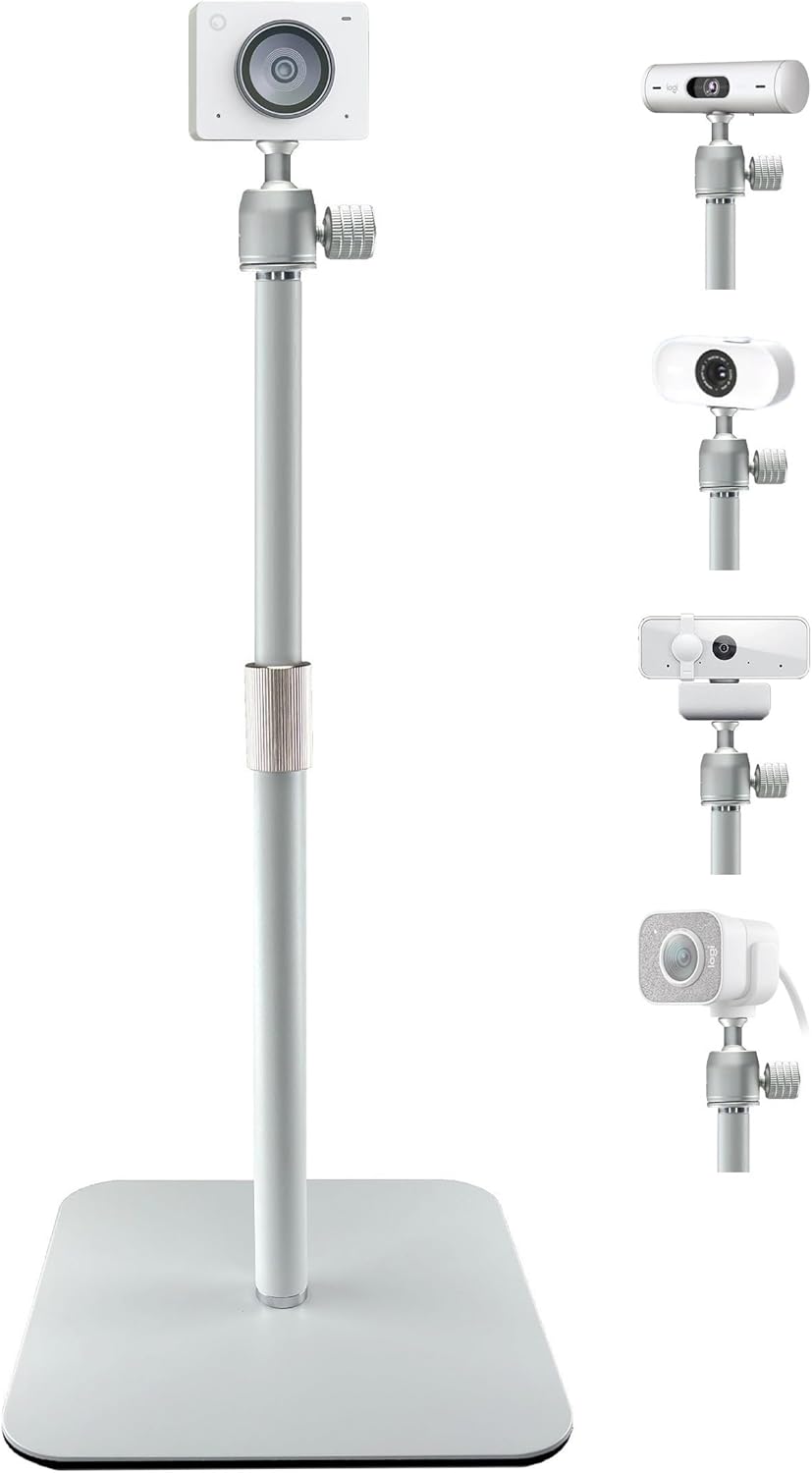 AceTaken 500,StreamCam,Lenovo,Elgato White Webcam Stand for Logitech Brio Neo Webcams