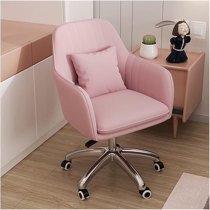 Adjustable Office Computer Chair with Armrest Office Chairs Furniture Swivel Computer Chair Creative Pink Gaming(Green-White)