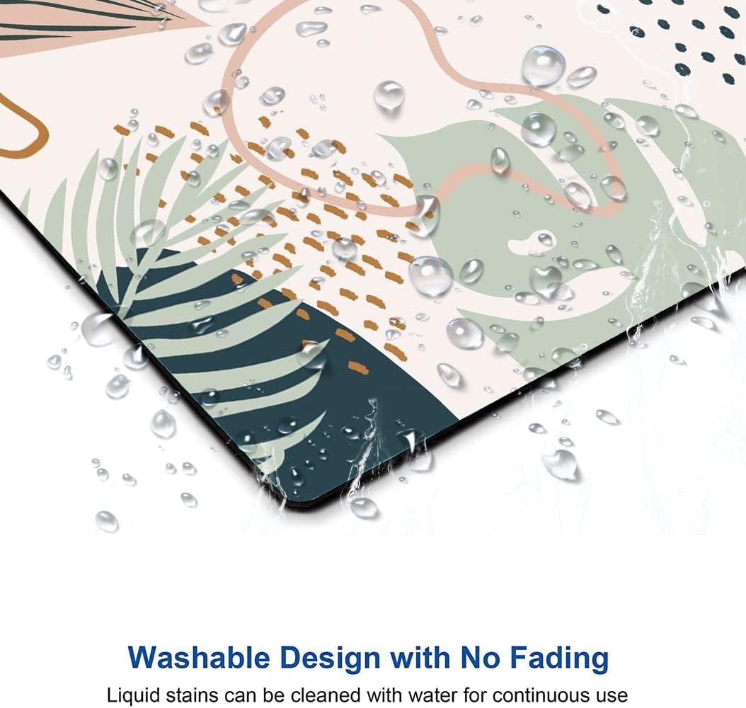 Mouse Pad, Square Mouse Pad, Cute Mouse Mat Waterproof Non-Slip Rubber Base Mouse Pads for Office Laptop, Abstract Leaves