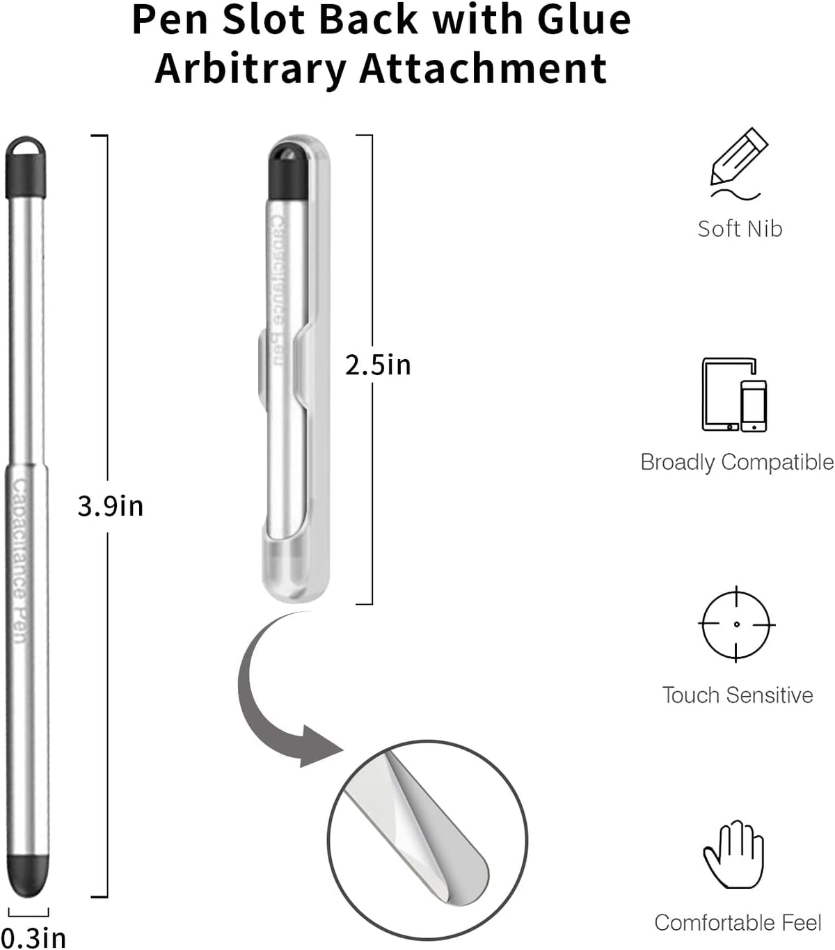 Stylus Pens with Pen Slot for Touch Screens, High Precision Capacitive Universal Stylus for iPad iPhone Tablets Samsung Galaxy All Touch Screen Devices (Purple)