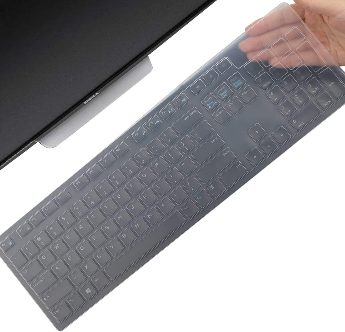 Keyboard Cover Skin for Dell KM636 KB216 KB216t KB216d KB216p Wired & Wireless Keyboard, Dell Optiplex 5250 3050 3240 5460 7450 7050, Dell Inspiron Desktop 24" 27" 5400 5490 7700 7790 3475 3670 3477