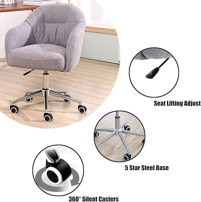 Gaming Chair Velvet Accent Chair Living Room 360 Degree Swivel Chair Velvet Home Office with Thick Sponge Cushion for Bedroom (Color : #8)