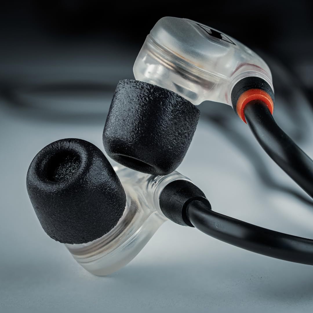 Comply 500 Core Series | Memory Foam Replacement IEM Ear Tips for KZ, Moondrop, FiiO Sennheiser & More | Superior Noise Isolation, Ultimate Comfort, Secure Fit | Round, Black, Medium (3 Pairs)
