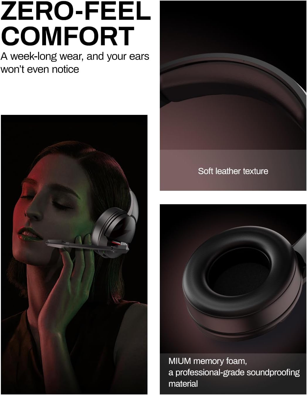 acer Wireless Gaming Headset, PS5 Headset with 2.4GHz for Ps5, Ps4, PC, Switch, Bluetooth 5.3 + 100Hrs Gaming Headphones with Noise Canceling Mic for Laptop, Mobile, Mac, 50mm Drivers (Black)
