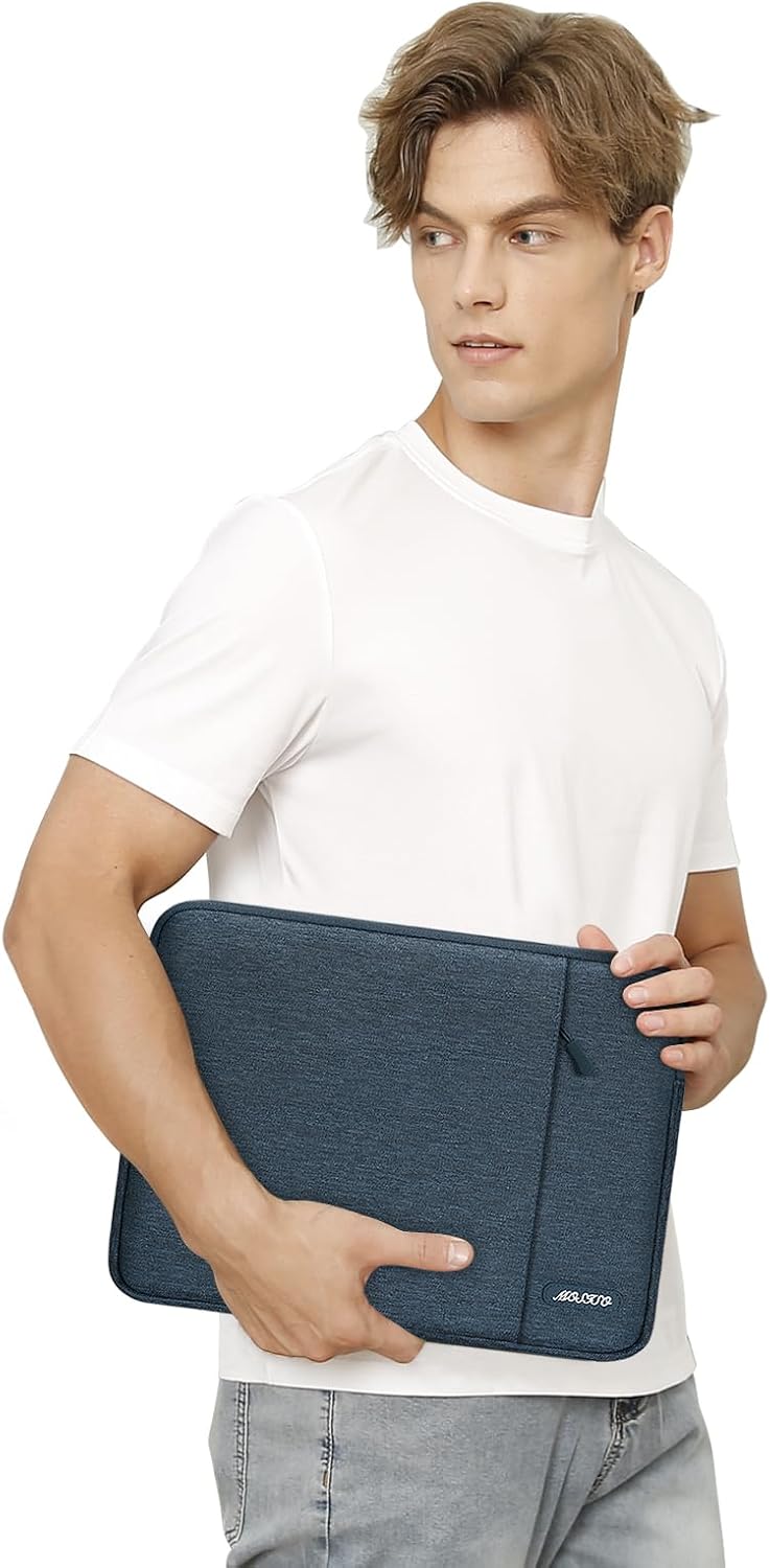 MOSISO Laptop Case 15 inch, 15 inch Laptop Sleeve Compatible with MacBook Air 15 M4 A3241 M3 A3114 M2 A2941 2025 2024 2023,Dell XPS 15,Polyester Vertical Computer Sleeve Bag with Pocket, Haze Blue
