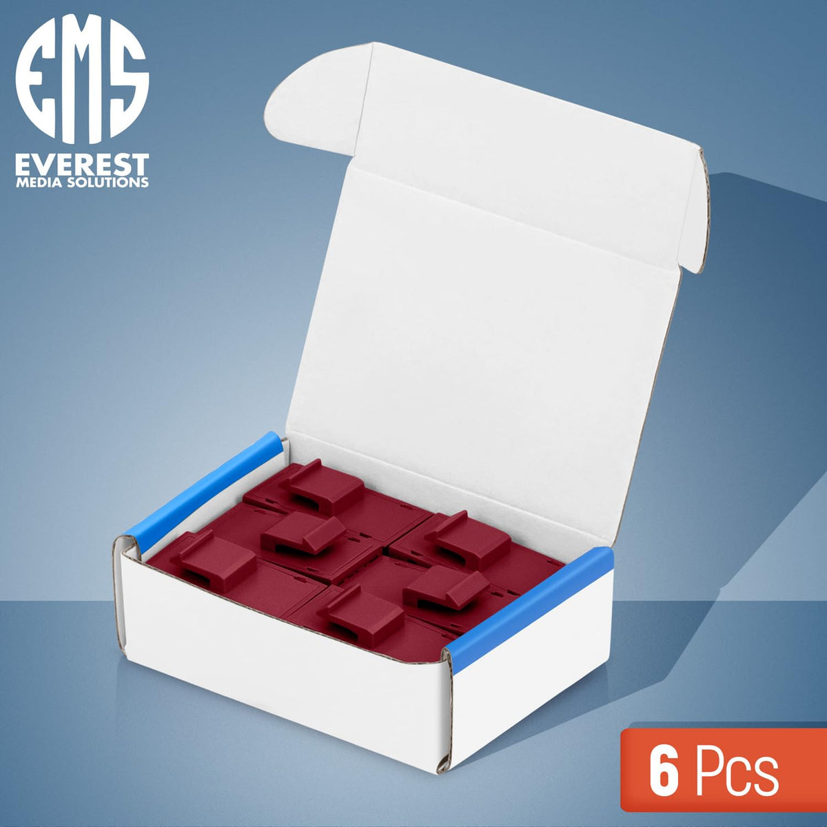 Everest RJ45 CAT6 Keystone Coupler in Red (6-Pack) - RJ45 Coupler - Cat6 Keystone Jacks