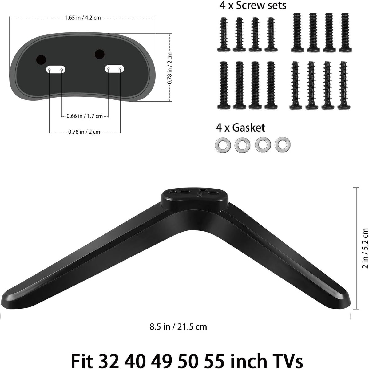DOITOOL 2 Pack 32-55 inches TV Stand Legs, Universal TV Feet Replacement with Screws for Screens Up to - Easy