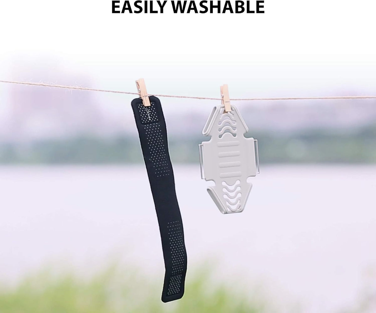 【Bone】 Run Tie Running Armband Phone Holder, Cell Phone Arm Band for Apple iPhone 14 13 12 11 Pro Max Mini XS XR X 8 7 6 Plus Galaxy S10 S9 S8 Smartphone, Phone Size 4-6.7" Black XL