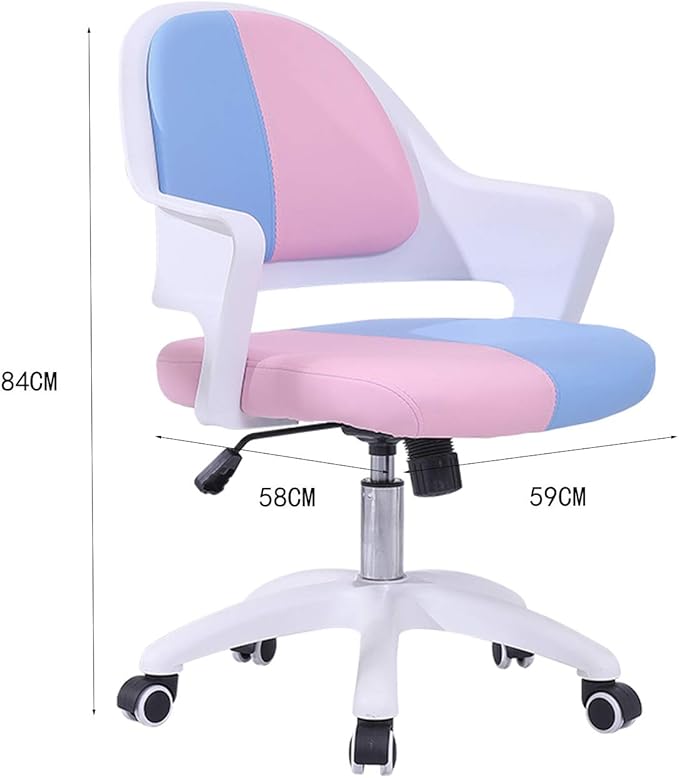 Mlaea Student Bedroom Gaming Chairs Executive Swivel Computer Chair with Backrest Dormitory Hotel Chair Rocking Function 59 * 58 * 84CM(Color:Blue)