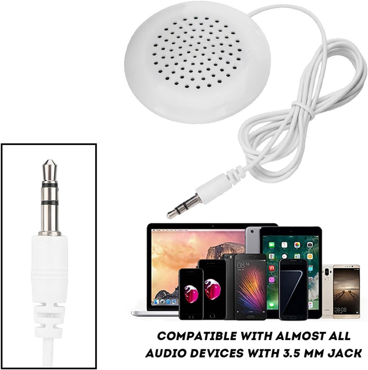 HANYAUKU 3.5mm MP3/MP4/Phone/CD/Player, Pillow Speaker, Mini Stereo Speaker Replacement, Portable DIY Sleep Device