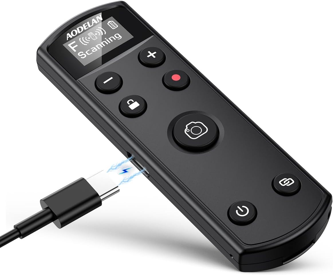 Compatible with Fujifilm Camera Wireless Remote Control - Aodelan Rechargeable Shutter Release with OLED Screen for X-H2,X-H2S,X-T4,X-T5,X-T3,X-S20,X-S10,X-T50,X-T30 II,X-T30,X-M5,X100VI,X-E5,X Half