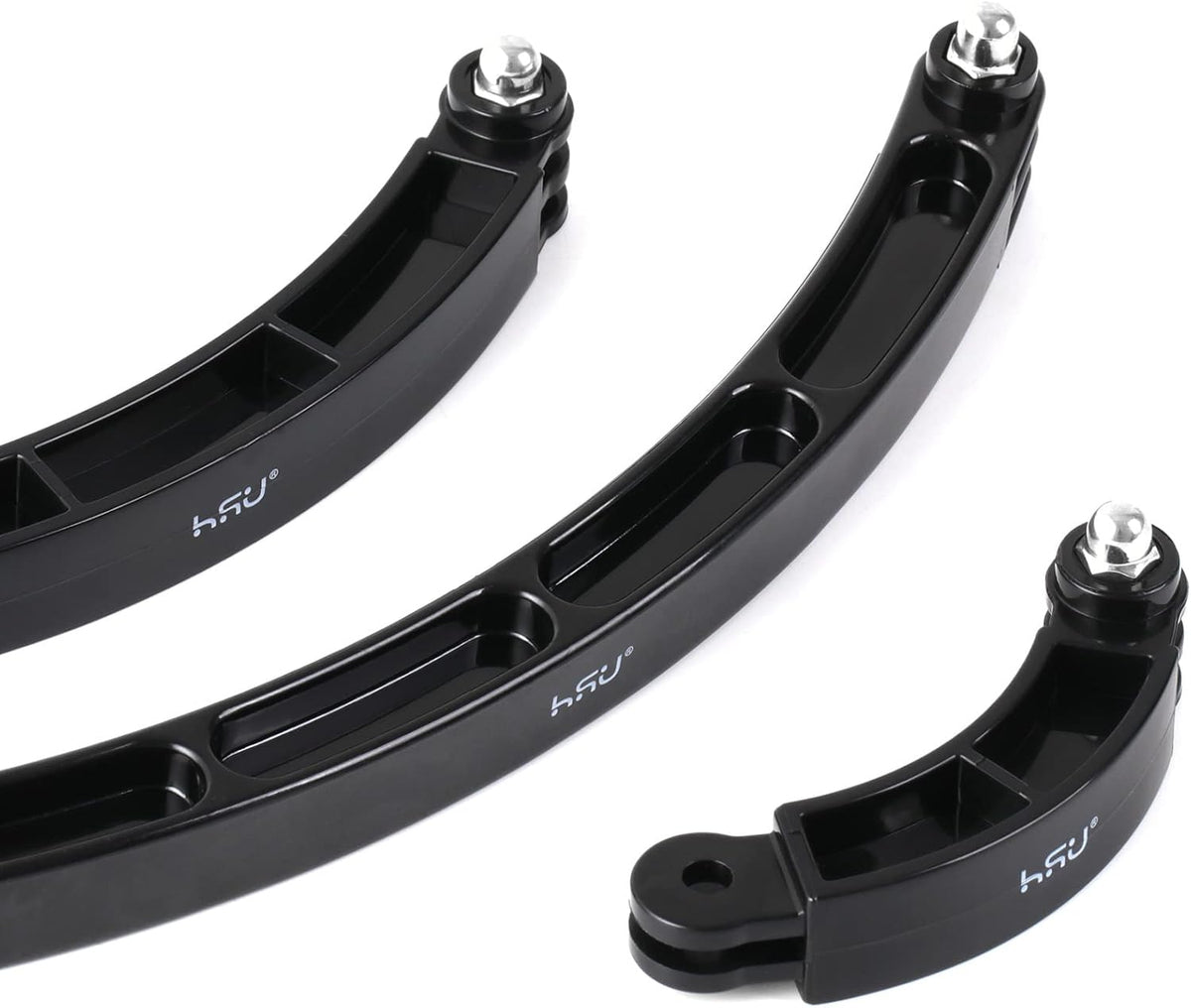 HSU 3 in 1 Curved Extension Arm Kit, Extension Pivot Arm Adjustable Monopod Bracket for GoPro Hero 13/12/11/10/9/8/7/6/5 Black, Session 5/4, DJI Osmo Action and More