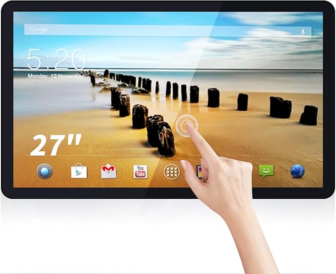 27 inch Android 12 Touchscreen Monitor Tablet 16:9 FHD 1080P WiFi &amp BT Built-in Speakers RK3588 4GB RAM &amp 64GB ROM Smart Board for Classroom Meeting &amp Game