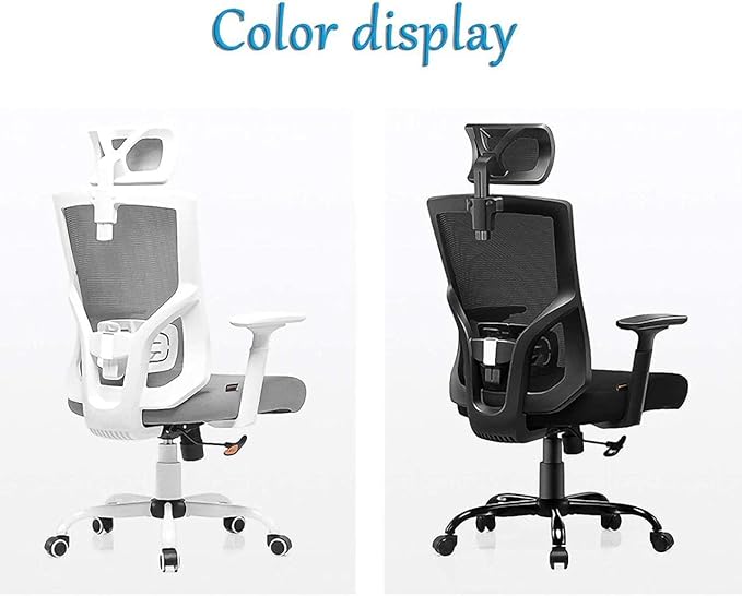 Office Chair Video Game Chair High Back Office Chair Adjustable Swivel Chair Lumbar Support Work Chair Ergonomic Computer Chair Chair (Color : White) Needed