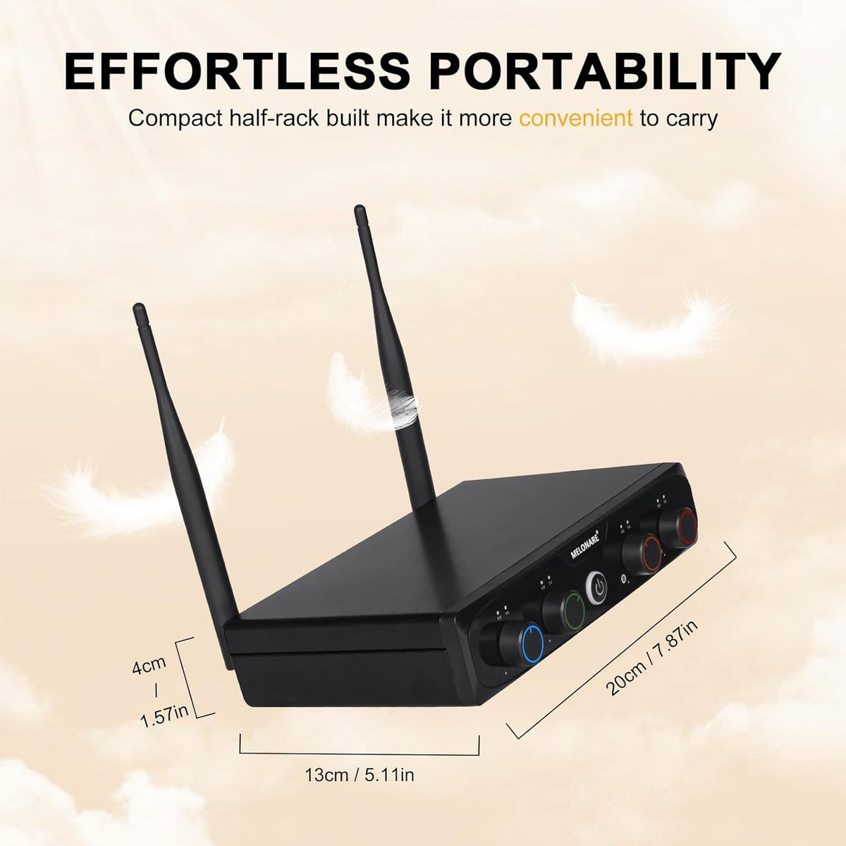 4-Channel Wireless Conference Microphone System, UHF Compact Cordless Mic Set w/ 4x10 Frequencies, 200ft Range, 4 Gooseneck Mics for Lecture, Church, Conference, Public Speaking (MWM-41-4G)