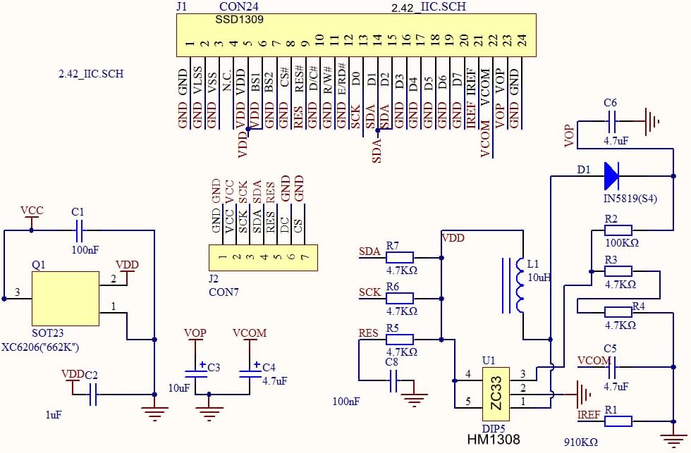 ACEIRMC 2.42 inch 128x64 SSD1309 7 I2C R3 OLED LCD Display Module Pin SPI/IIC Serial Interface for Arduino UNO (Yellow)