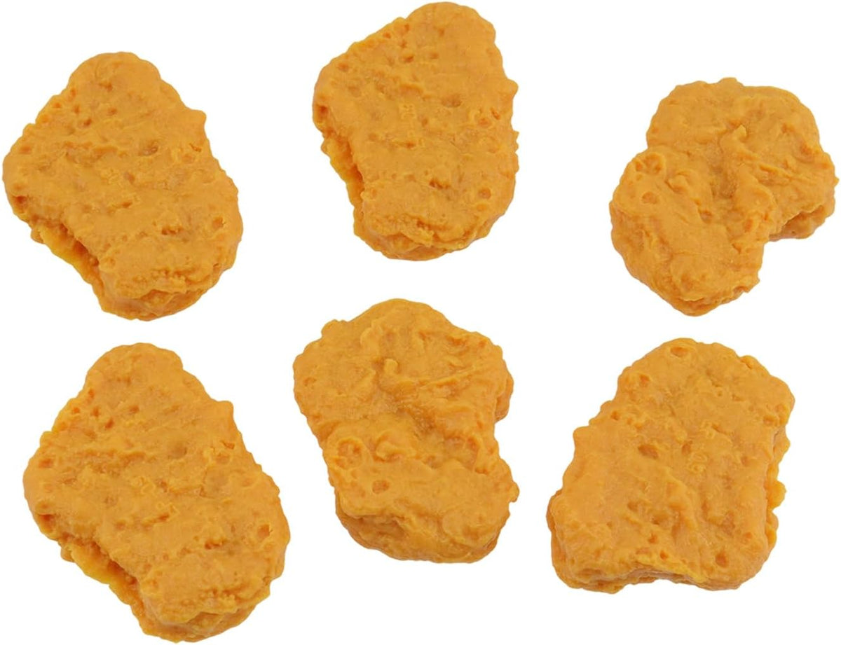 6 Pcs Artificial Chicken Nuggets, Realistic Fake Food Prop PVC Model Fake Fried Chicken Chunks for Restaurant, Kitchen