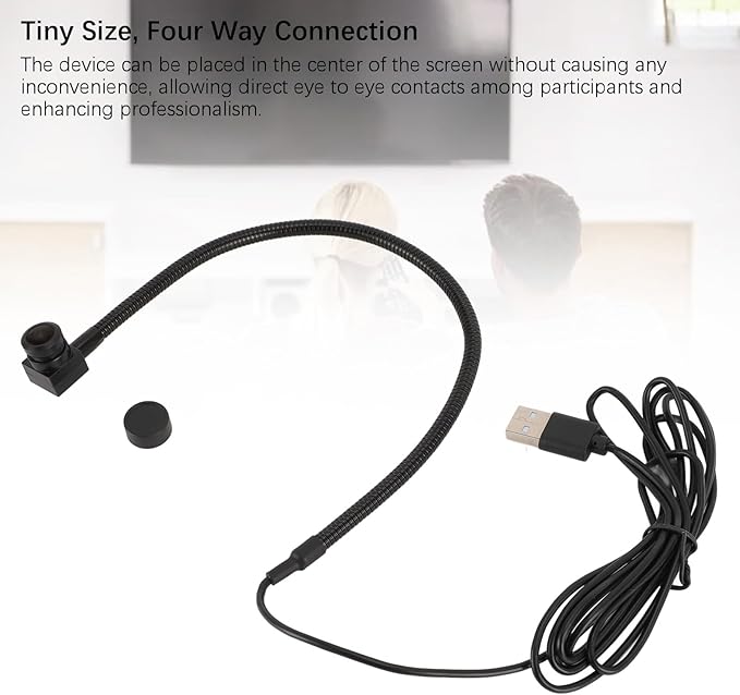 Yoidesu  5MP 1080p USB Webcam Plug and Play Middle Screen Cam Built in Microphone and Flexible Gooseneck Web Camera for Laptop Desktop Live Streaming Conferencing
