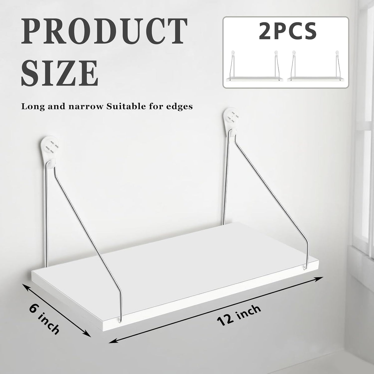 2 12 6 Inch Seamless CroBlissful Pcs Projector Shelf for Wall x Modem Router Shelf with Nail Router Wall Mount Modem