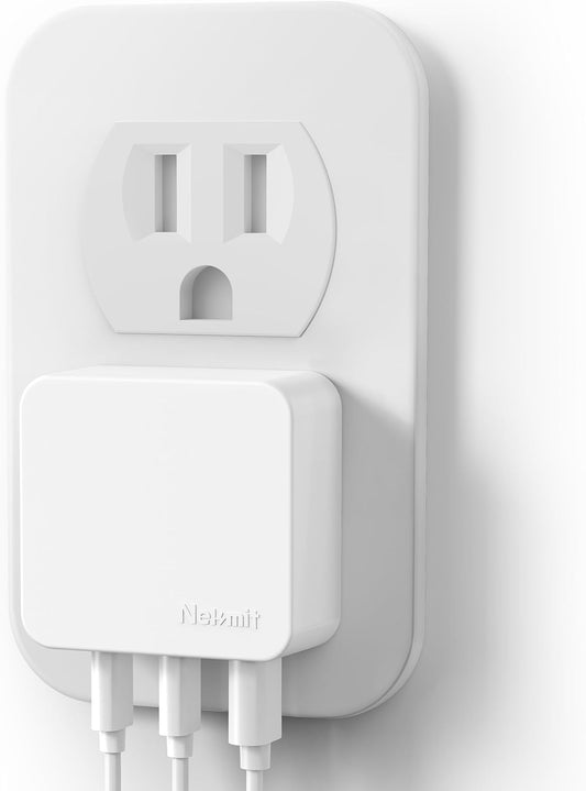 Nekmit 67W Flat USB C Charger Block, 3-Port GaN Fast Wall Charger, USB C Wall Plug for MacBook Pro/Air, iPad, iPhone, Galaxy and More