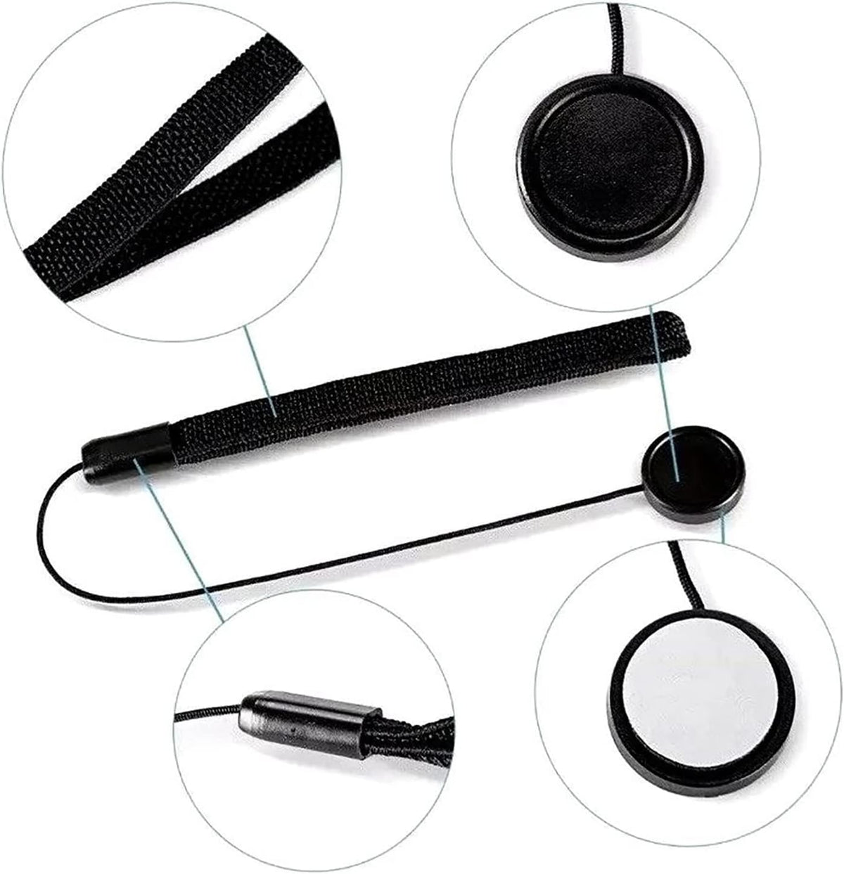 hejhncii 5PCS Lens Cover Rope DSLR Lens Cap Holder Belt Nylon Keeper Anti-Lost Wrist Strap Cord String Leash for SLR