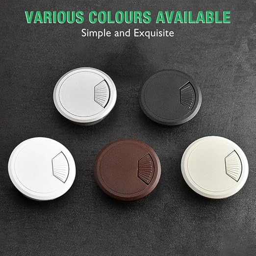 EASYEAH 5 Pcs Desk Grommet 2" / 50 mm, Desk Cord Hole Cover, Cable Grommet ABS Plastic, Desk Hole Grommet for Home & Office Pc, Detachable Adjustable Cable Cord Organizer-Silvery