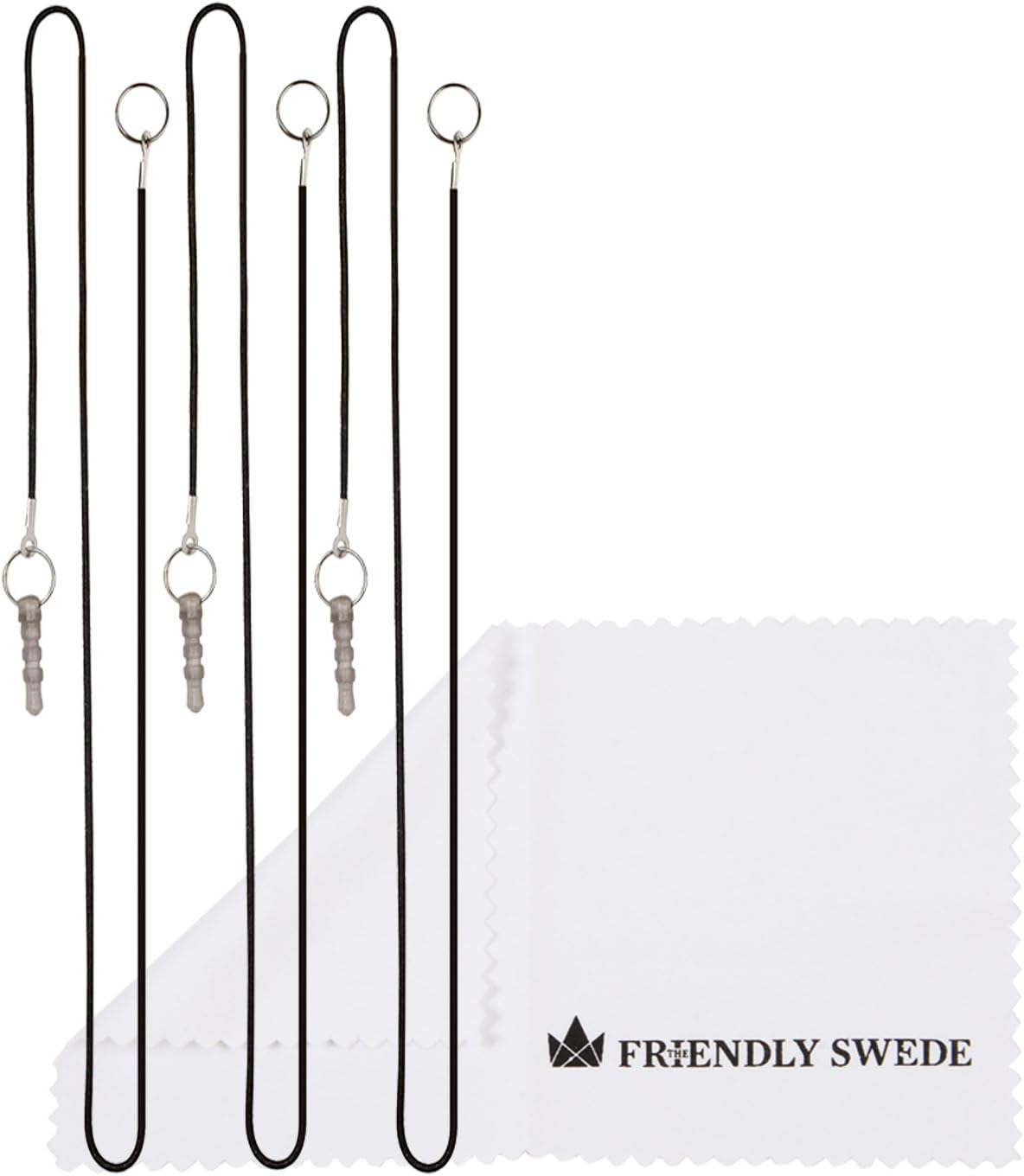 The Friendly Swede Stylus Pen for Touchscreen — 3-Pack 5.5" High Precision Stylus Pen with Replaceable Thin Tips, Elastic Lanyards & Screen Cleaning Cloth - Gold/Silver/Black