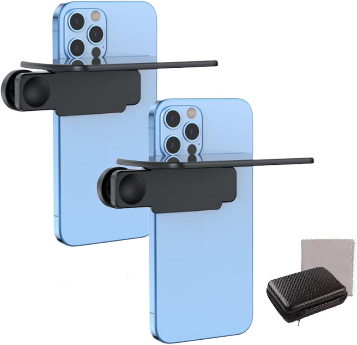 Mirror Effect Lens - Capture Stunning Reflections Instantly, Mirror for Phone to Use Back, Smartphone Camera Mirror Reflection Clip Kit, Reflection Mirror for Outdoor Travel Photography (Black*2)