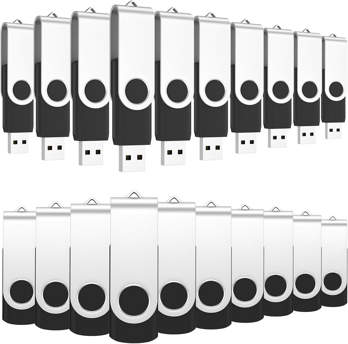 ABLAZE 4GB USB Flash Drive 50 Pack, USB 2.0 Thumb Drives Bulk Memory Sticks Pendrives 50PCS (Black)