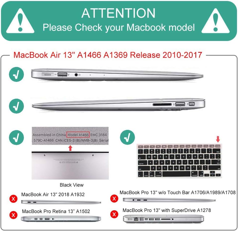 Mektron for MacBook Air 13 Case A1466/A1369 (2010-2017 Release), Snap-on Plastic Hard Shell Cover for MacBook Air 13.3 inch with Keyboard Cover, Peony Flowers C186