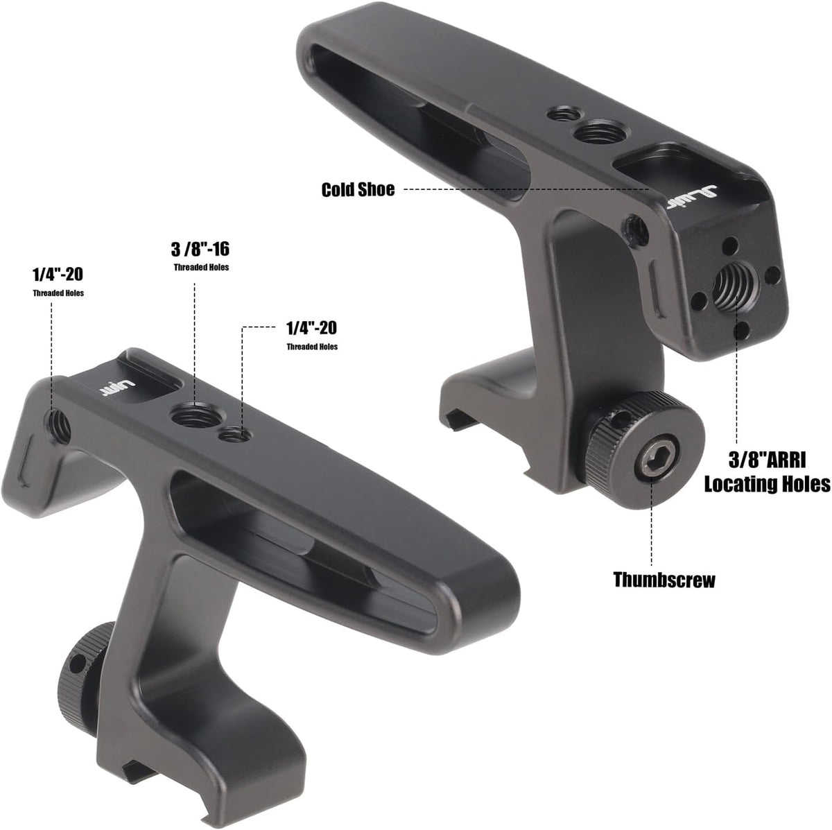 FocusFoto 1/4"-20 3/8"-16 3/8"-16 NATO Handle Grip for Lightweight DSLR Mirrorless Camera Cage Rig, Mini Top/Side