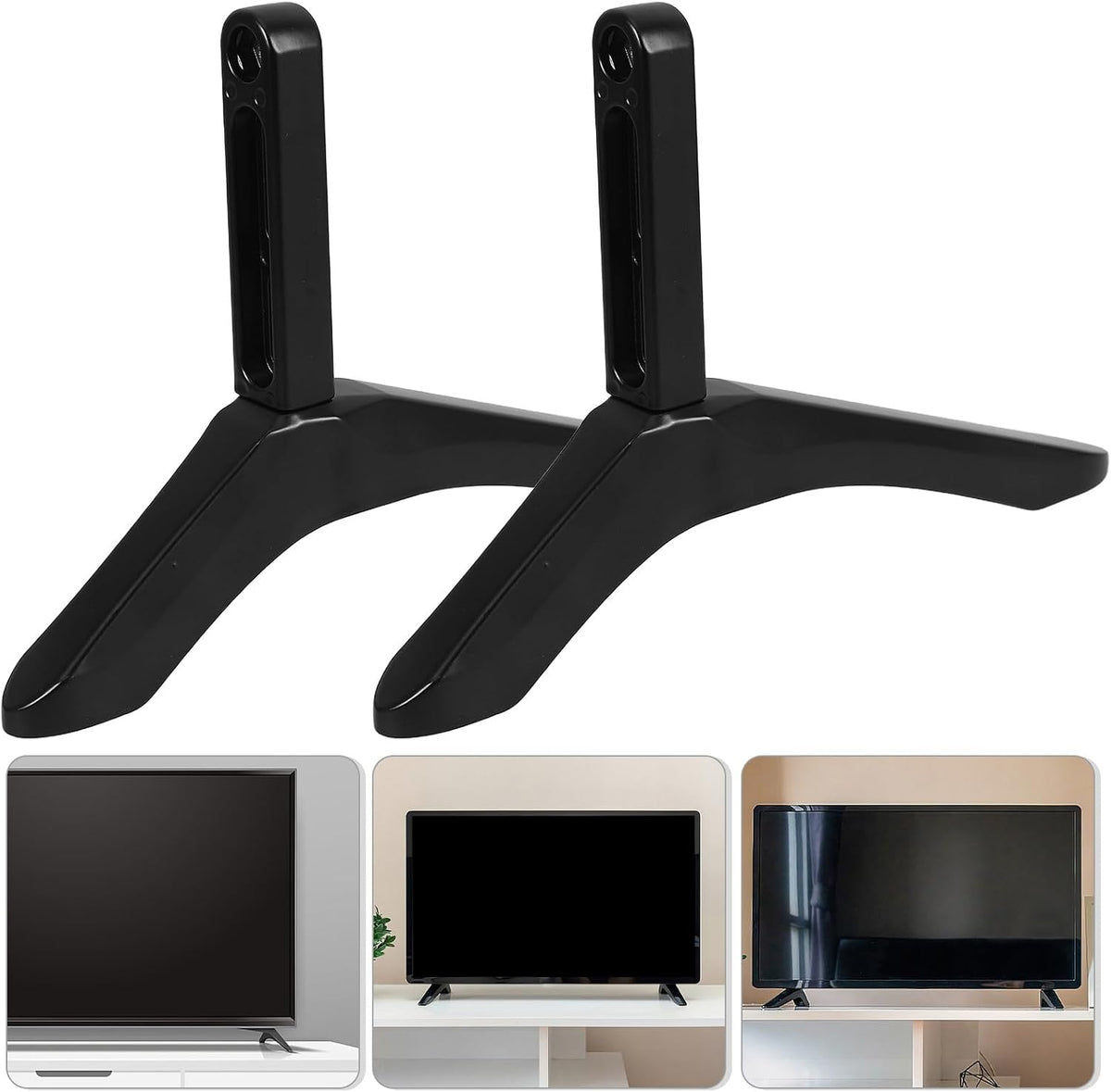 Alipis Tv Stand Tabletop Base with Screws Tv Riser Replacement Iron Stand Suitable for Home and Office Use