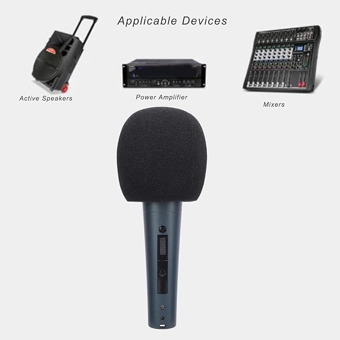 Wired Dynamic Microphone Moving Coil Cardioid Handheld with Shock Absorber for Active Speakers Mixers Amplifiers Recording (Cyan)