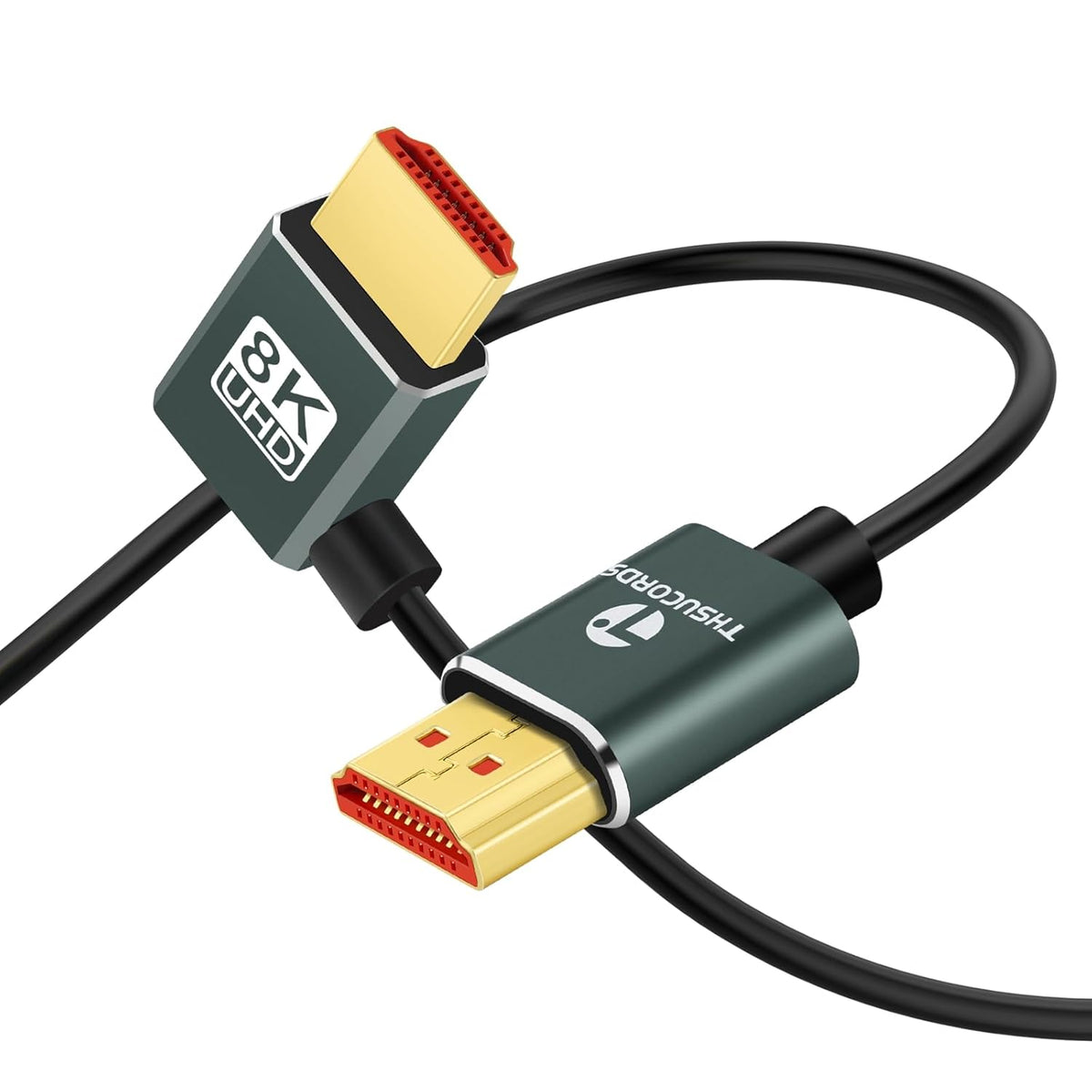 8K 2.1 90 1.6FT, 4K@120Hz 8K@60Hz TV/HDTV/PS5/Blu-ray Thsucords Ultra Thin HDMI Degree Left Angle Cable Flexible Slim