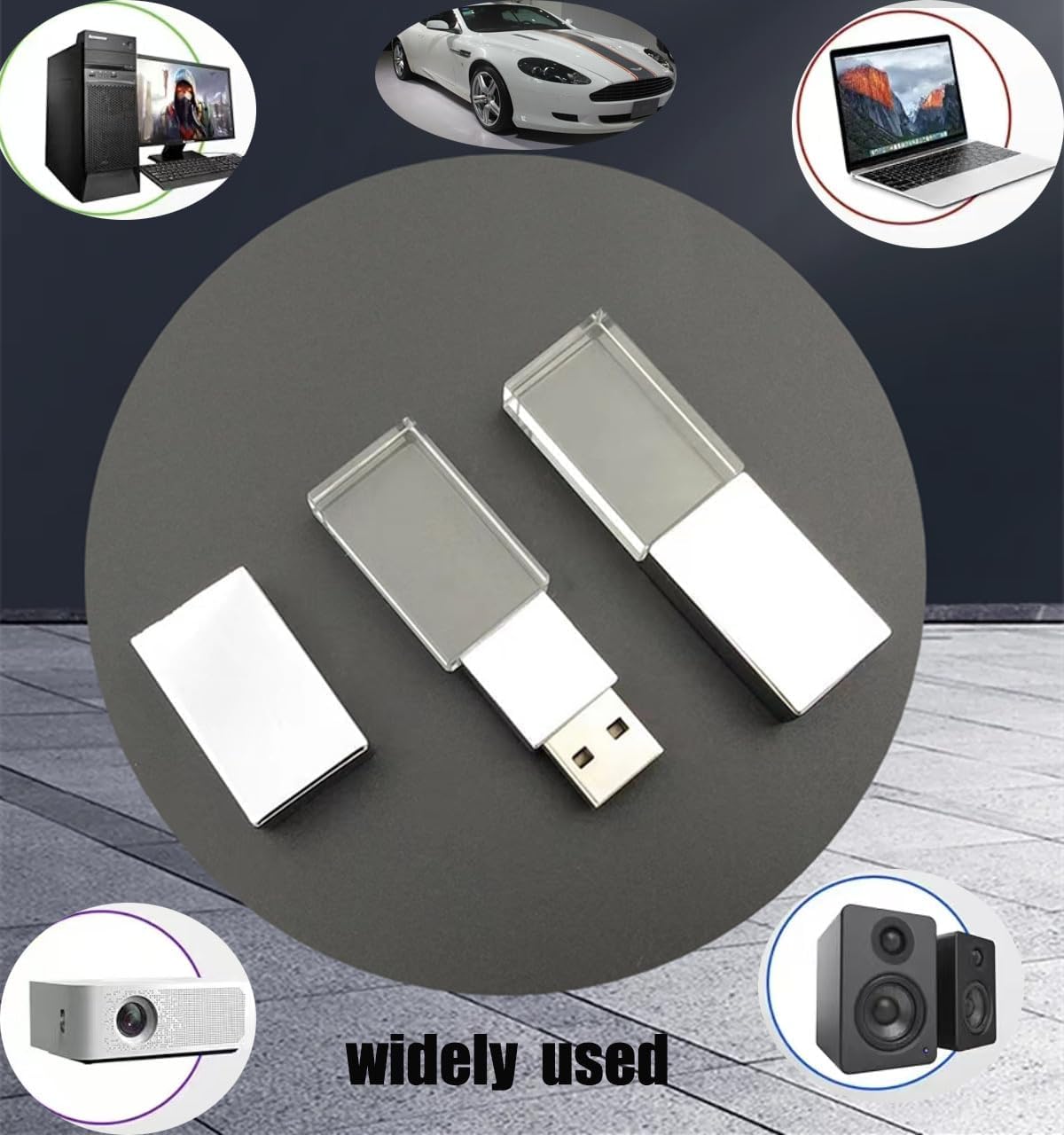 HZBDBLT 3.0 (32, Crystal USB Flash Drive LED Lighting Memory Stick Birthday Wedding Gift Pen Drive GB)