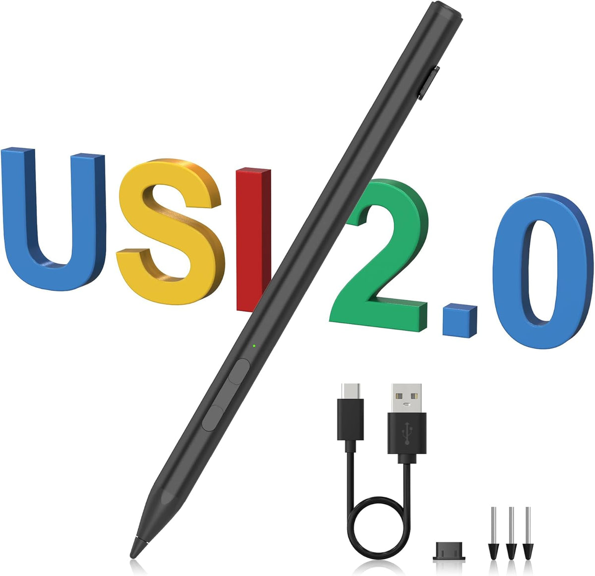 USI 2.0 Stylus Pen for Chromebook & Google Pixel Tablet - Amazon Fire Max 11 Tablet, Lenovo Chrome Book Duet, Acer Chromebook Spin 314, HP, Google Pixel Tablet Stylus, 4096 Pressure USI Stylus Pen
