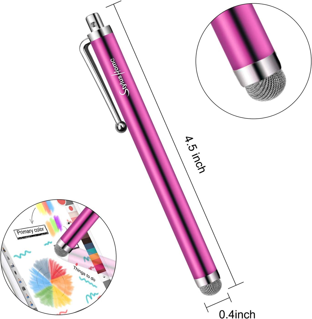 10 Pack Stylus Pens for Touch Screens, Mesh Fiber Tip Stylus Pens for ipad iPhone Tablets Samsung All Precision Capacitive Universal Touch Screen Devices
