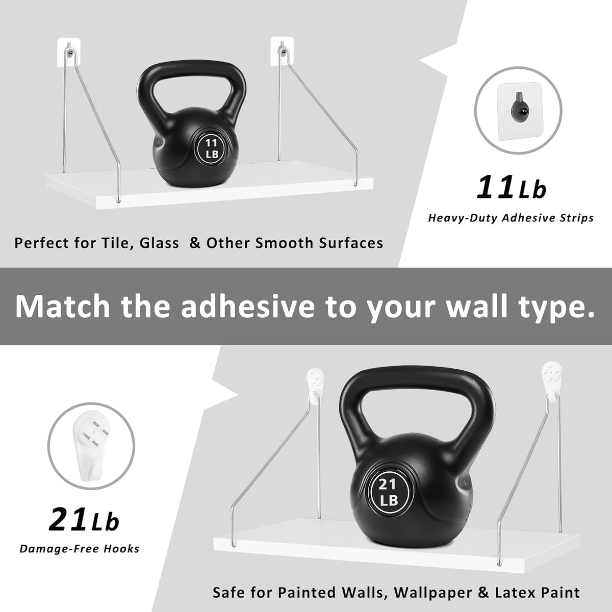 2 12 6 Inch Seamless CroBlissful Pcs Projector Shelf for Wall x Modem Router Shelf with Nail Router Wall Mount Modem