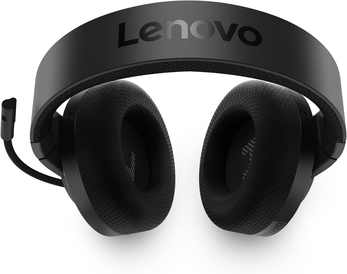 Lenovo H210 Wired Gaming Headset - 3.5mm Connection, Flip-to-Mute Noise-Cancelling Microphone, Breathable Ear Cups - Black