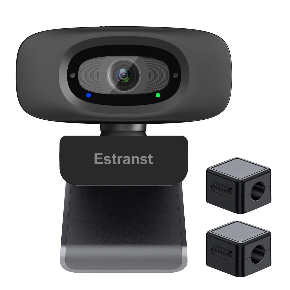 Estranst 2K Quad HD Webcam with Privacy Cover & Noise-Canceling Microphone & USB C Adapter, Video Web Streaming Camera for PC Computer Desktop Laptop