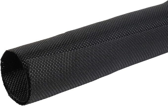 BuyUneed Black Split Braided Cable Management Sleeves 3/8inch -12Feet