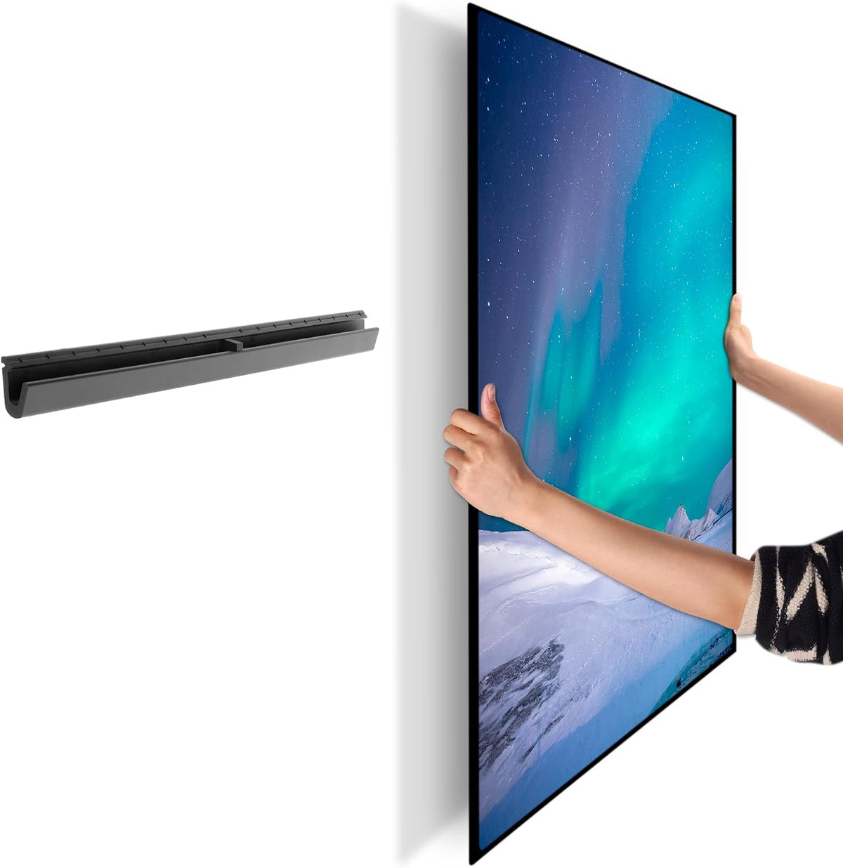 AENTGIU 12-55 inch Studeless TV Wall Mount, No Stud Drywall Wall TV Bracket Hanger for Flat Screen TVs, No Drill TV