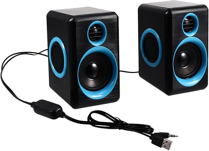 Mini USB 2.0 Speakers for Laptop and Desktop Computer Compact Loudspeaker Box with Dc 5v Power Portable Mini Speaker for Home Office and Gaming Use