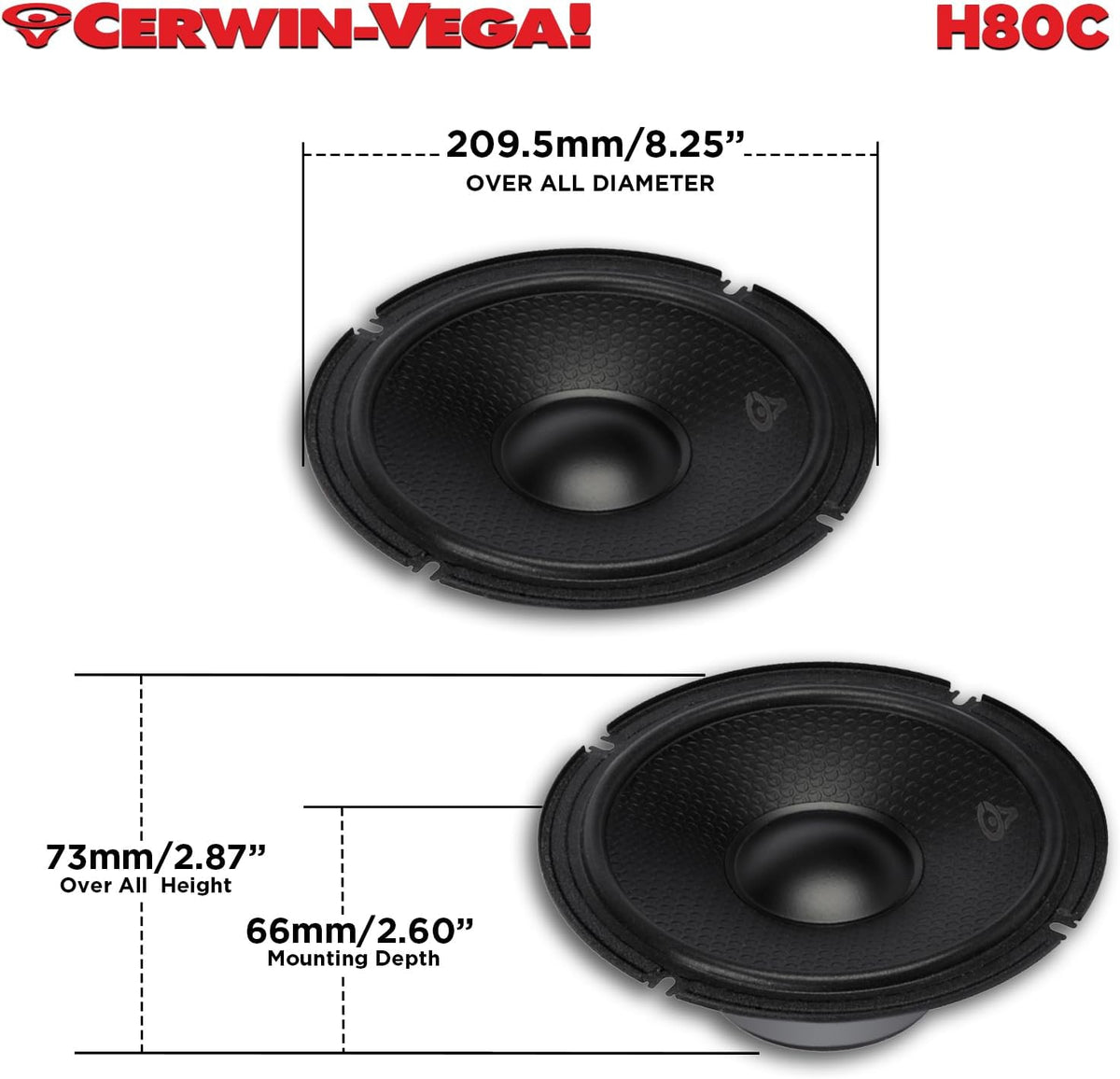 CERWIN-VEGA! HED 2025 Edition-8” Component Full Range Speaker System - H80C