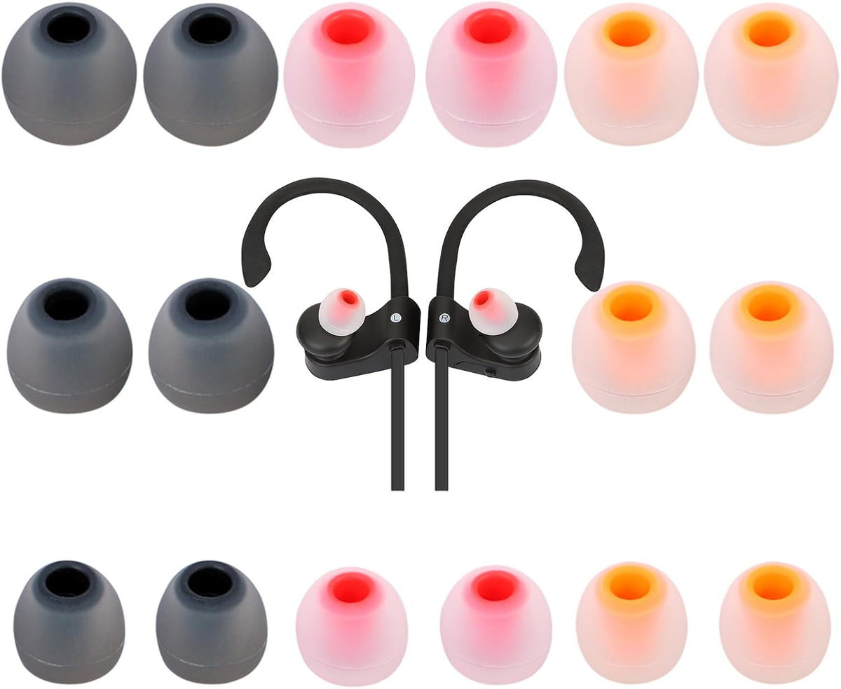 Earbud Tips Ear Bud Tips Soft Anti Slip Washable and Reusable Silicone Replacement Earbud Tips Fit Most in-Ear Earbuds(Inner Hole 3.8mm -5.1mm) 18pcs S M L