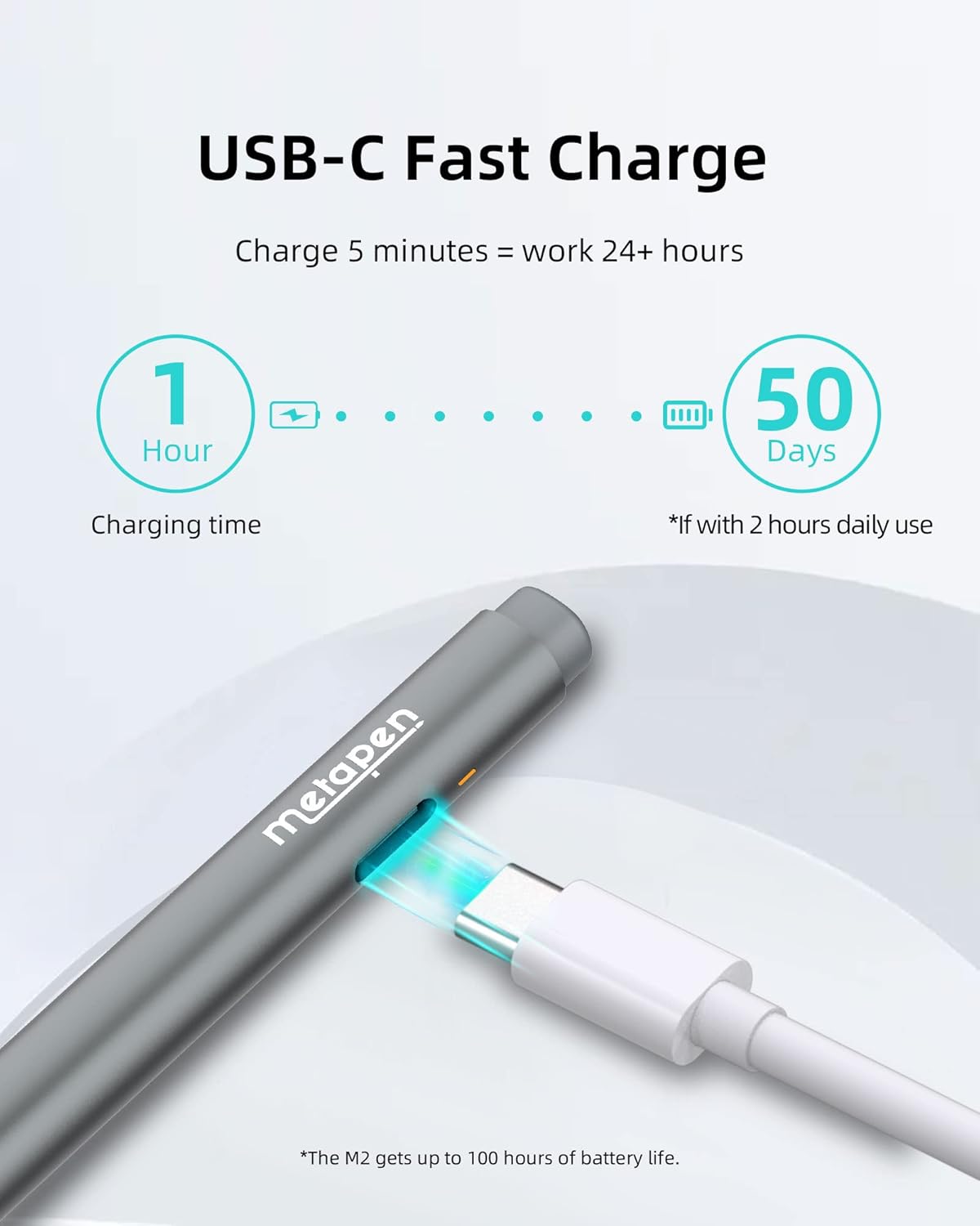 Metapen Stylus Pen M2 for Surface (Premium, 4096 Finest Control, Eraser End) - Compatible with Surface Pro 7//8/9/X//10/11/Book 3/Laptop 4/Studio 2, ASUS VivoBook Flip 14, for Creators,Students,Doers