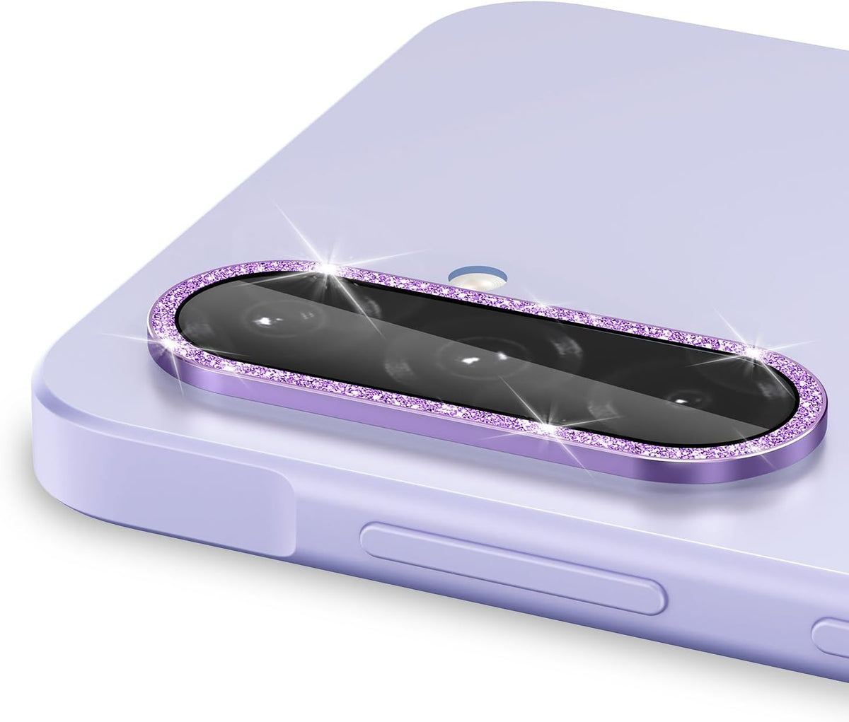 for Samsung Galaxy A26/A36/A56 Camera Lens Protector, Individual Metal Ring Tempered Glass Lens Cover, [Strong Adsorption] Scratch Resistant Ultra-Thin HD Clear Lens Cover, 1 Set-Purple