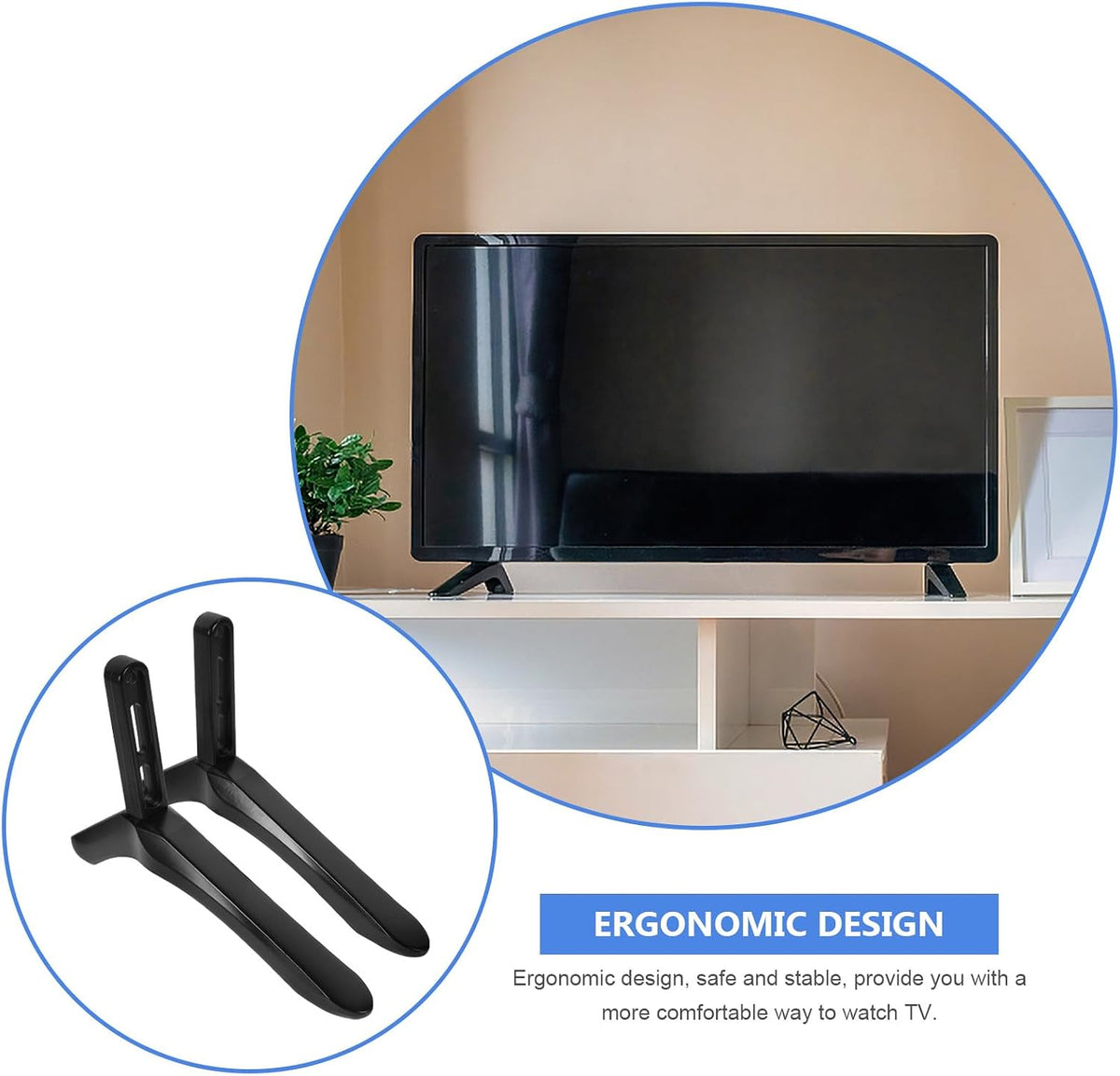 DOITOOL 65 Inches TV Stand Base with Screws Desktop TV Holder Bracket Mount Up to Black