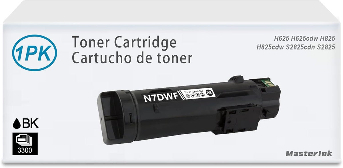 H625 N7DWF High Yield Toner Cartridge (1-Pack, Black): Compatible N7DWF Toner Cartridge Replacement for Dell H625 H625cdw H825 H825cdw S2825cdn S2825 Printer